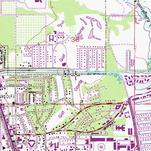 Topographic Map of Water Oak Golf Course, FL