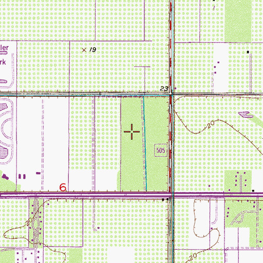 Topographic Map of Wedgefield Golf and Country Club, FL