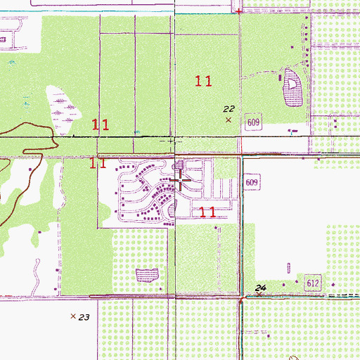Topographic Map of Heritage Plantation Mobile Home Park, FL