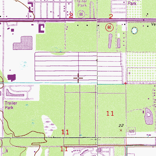 Topographic Map of Vero Palm Estates, FL