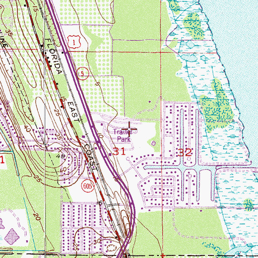 Topographic Map of Midway Estates Mobile Home Park, FL