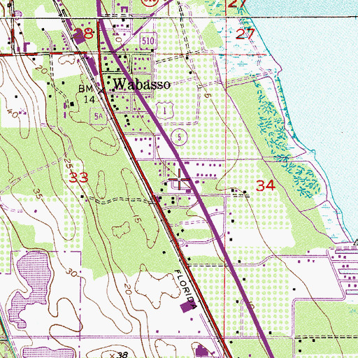 Topographic Map of Royal Oaks Community Mobile Home Park, FL