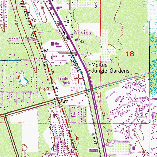 Topographic Map of Woodlawn Manor Mobile Home Park, FL
