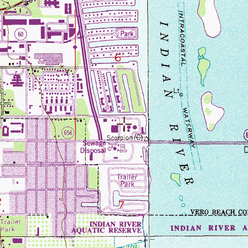Topographic Map of Vero Beach Municipal Power Plant, FL