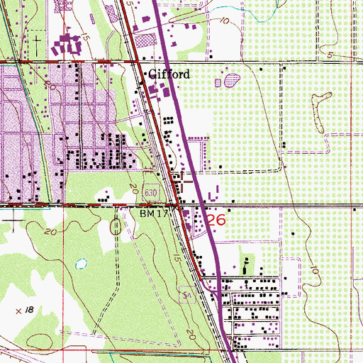 Topographic Map of Faith Temple Evangelistic Church, FL