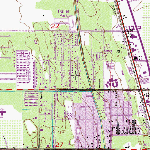 Topographic Map of Kingdom Hall of Jehovahs Witnesses, FL