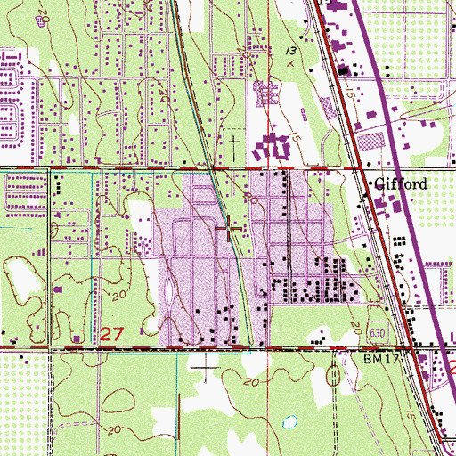 Topographic Map of Macedonia Baptist Church, FL