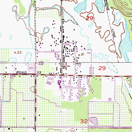 Topographic Map of Saint Matthews Baptist Church, FL