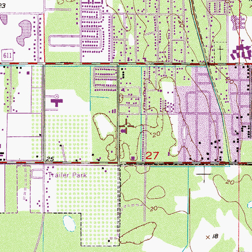 Topographic Map of Saint Peters Missionary Baptist Church, FL