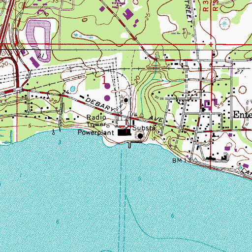 Topographic Map of G E Turner Power Plant, FL