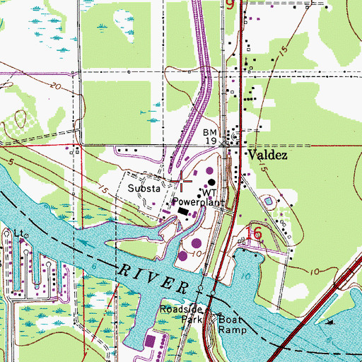 Topographic Map of Sanford Power Plant, FL