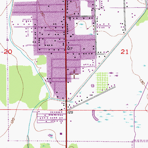 Topographic Map of Manley Mobile Home Park, FL