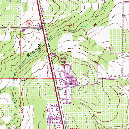 Topographic Map of Crystal Lake Mobile Home Park, FL