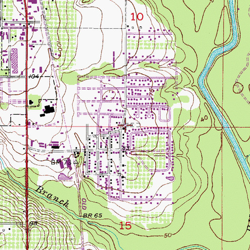 Topographic Map of First Baptist Church, FL