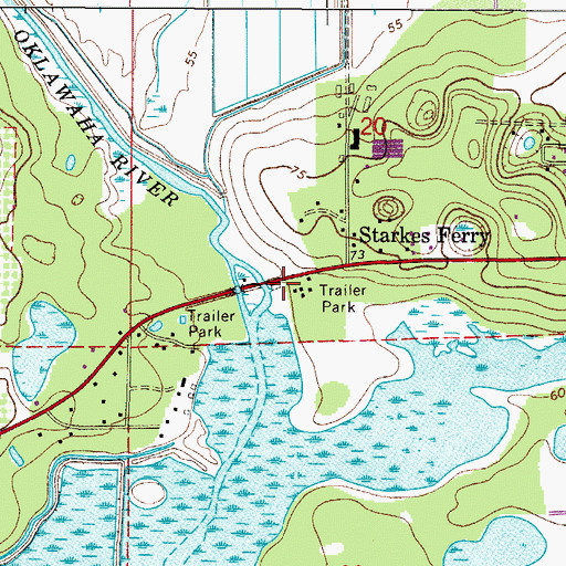 Topographic Map of Blue Heron Cove Marina, FL