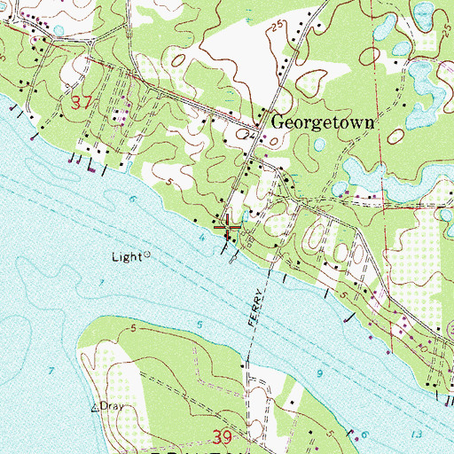 Topographic Map of Georgetown Marina, FL