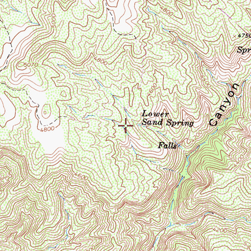 Topographic Map of Lower Sand Spring, CA