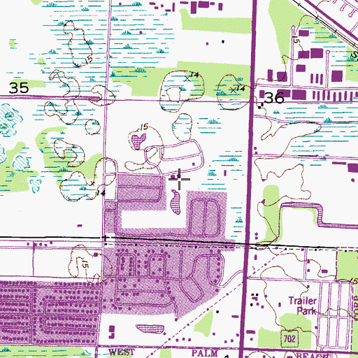 Topographic Map of Weston Hills Country Club, FL