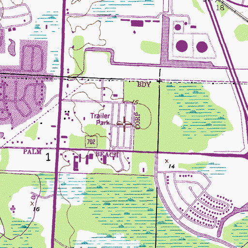 Topographic Map of Akers Away Mobile Home Park, FL