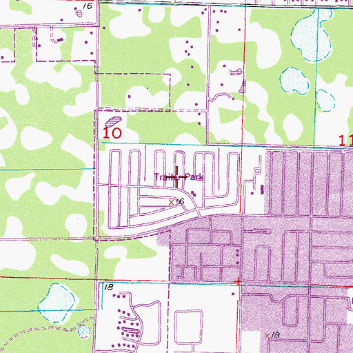 Topographic Map of Casa del Monte Mobile Home Resort, FL