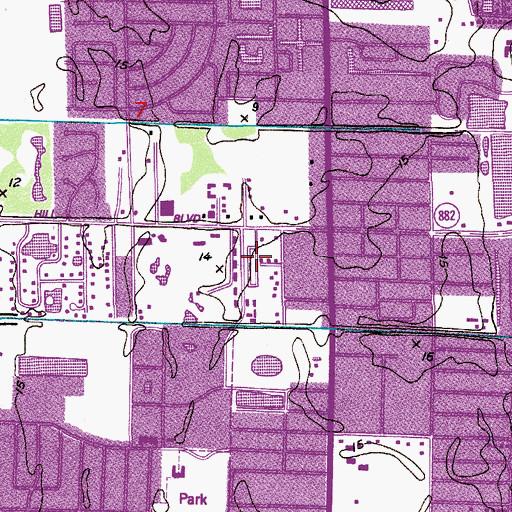 Topographic Map of Paradise Mobile Home Park, FL