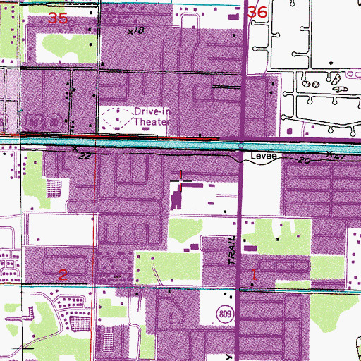 Topographic Map of Gulfstream Mall, FL
