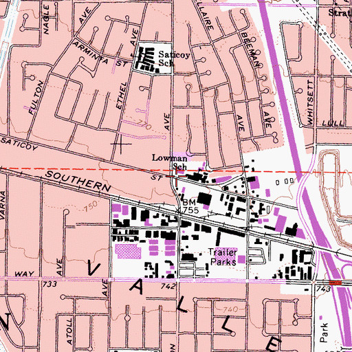 Topographic Map of Charles Leroy Lowman Special Education Center, CA