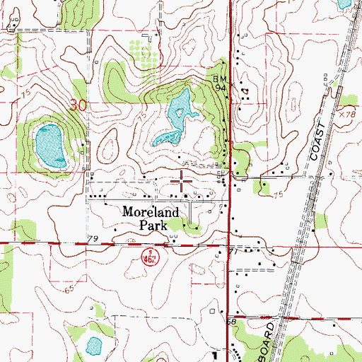 Topographic Map of Easy Living Estates Mobile Home Park, FL