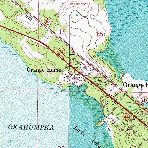 Topographic Map of Hideaway Mobile Home Park, FL