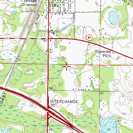 Topographic Map of Parkwood Oaks Mobile Home Park, FL