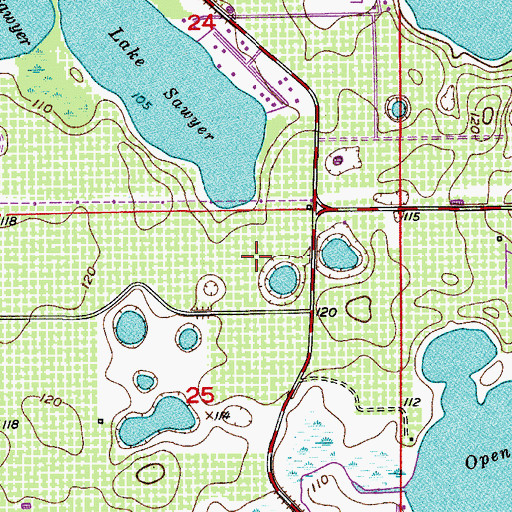 Topographic Map of Willoughby Golf Club, FL