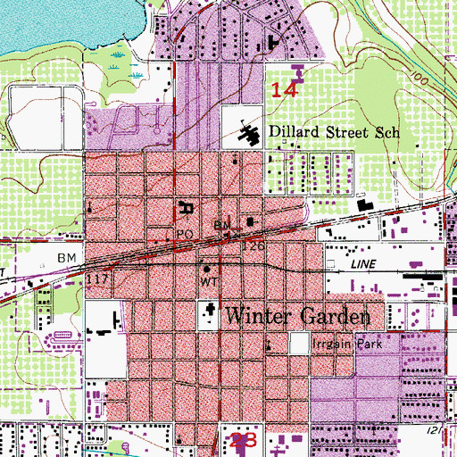 Topographic Map of Winter Garden Heritage Museum, FL
