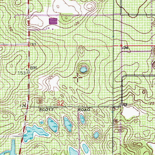 Topographic Map of Willowbrook Golf Course, FL