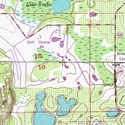 Topographic Map of Windsor Parke Golf Club, FL