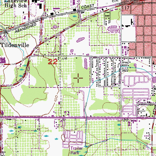 Topographic Map of Hyde Park Mobile Home Park, FL