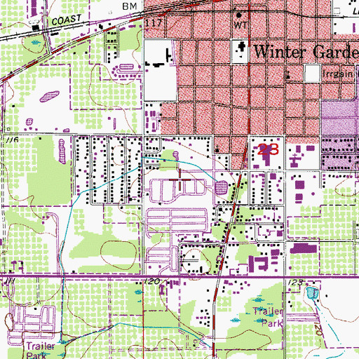 Topographic Map of Orange Tree Mobile Home Park, FL