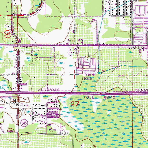 Topographic Map of Westwood Village Mobile Home Park, FL