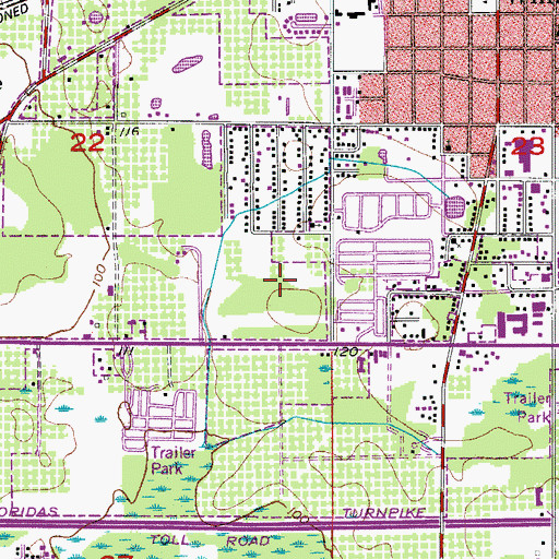 Topographic Map of Winter Gardens Regal Shopping Center, FL