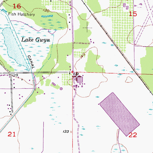 Topographic Map of City of Winter Haven Wastewater Treatment Plant, FL