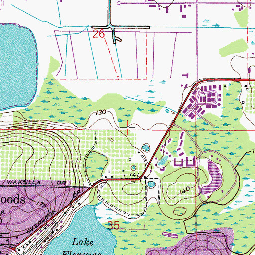 Topographic Map of Winter Park Municipal Golf Club, FL