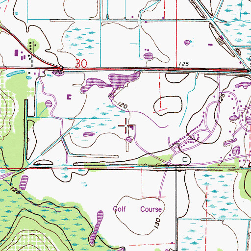 Topographic Map of Winter Pines Golf Course, FL