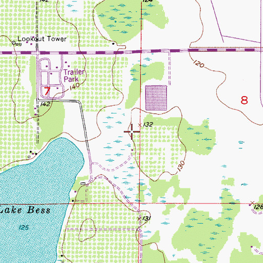 Topographic Map of Woodlands Country Club, FL