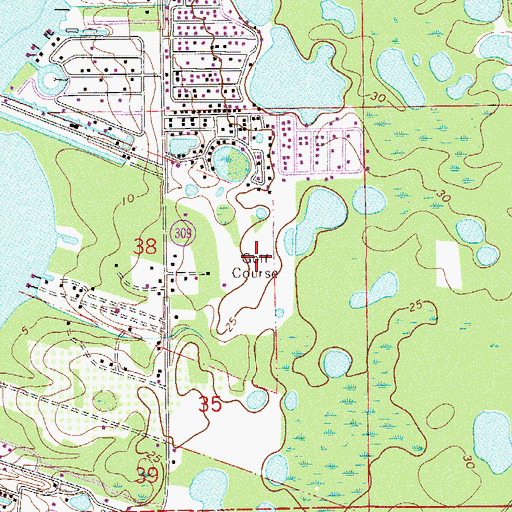 Topographic Map of Woodmont Country Club, FL