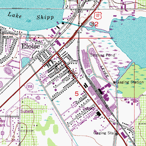 Topographic Map of Eloise Post Office, FL