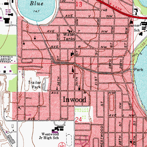 Topographic Map of Bluemoon Mobile Home Park, FL