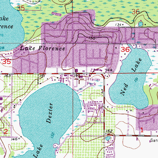 Topographic Map of Cypress Harbor Mobile Home Park, FL