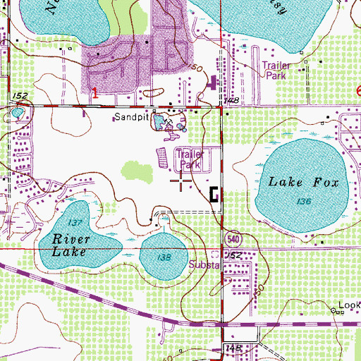 Topographic Map of Hammondell Mobile Home Park, FL