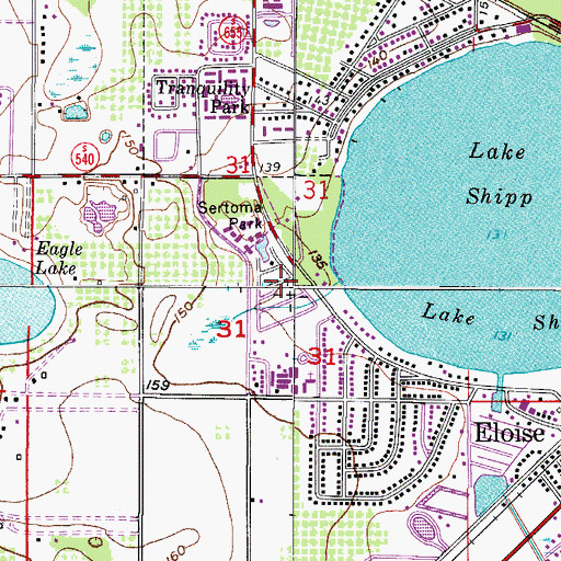 Topographic Map of J L Sweat Estates Mobile Home Park, FL
