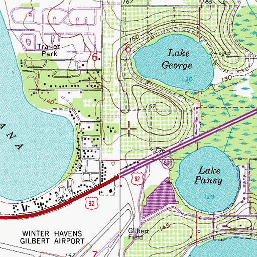 Topographic Map of Kings Pointe Mobile Home Park, FL
