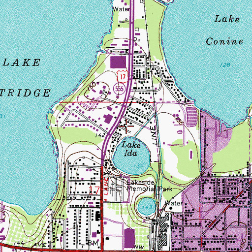 Topographic Map of Lake Ida Mobile Home Park, FL
